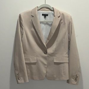 Ann Taylor Cotton Sateen One Button Jacket